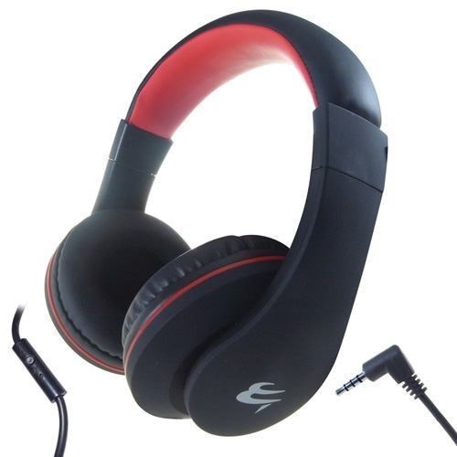 Connektgear HP531 Stereo Mobile On-Ear Headset With In-Line Mic And Controller - Black/Red (Connekt Gear HP531 Stereo Mobile Headphones With In-Line Mic And Remote)