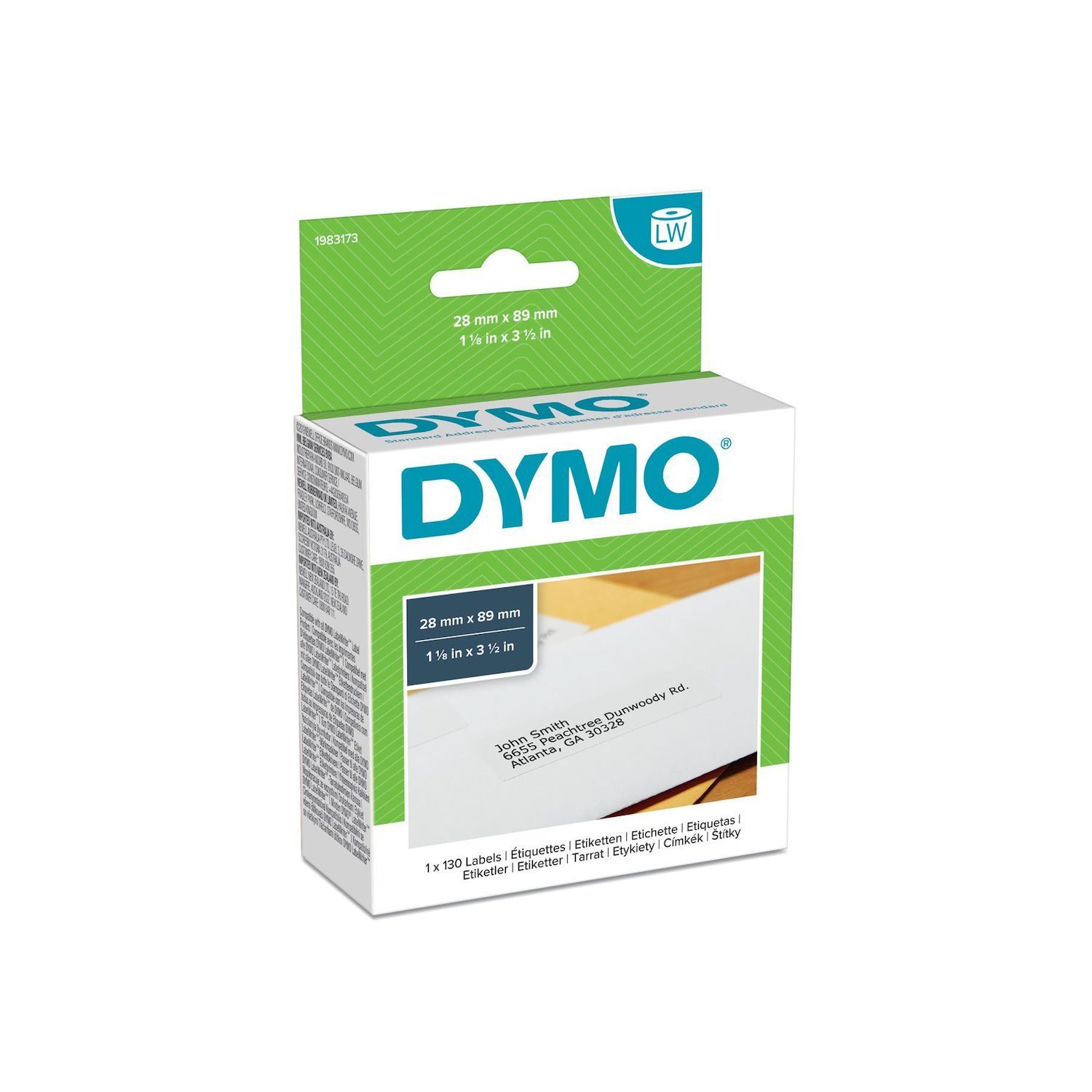 Dymo LW Address Labels - 28X89 / 1X130 (Dymo 1983173 LW Address Labels 28 X 89MM 1 Roll Of 130 Labels)