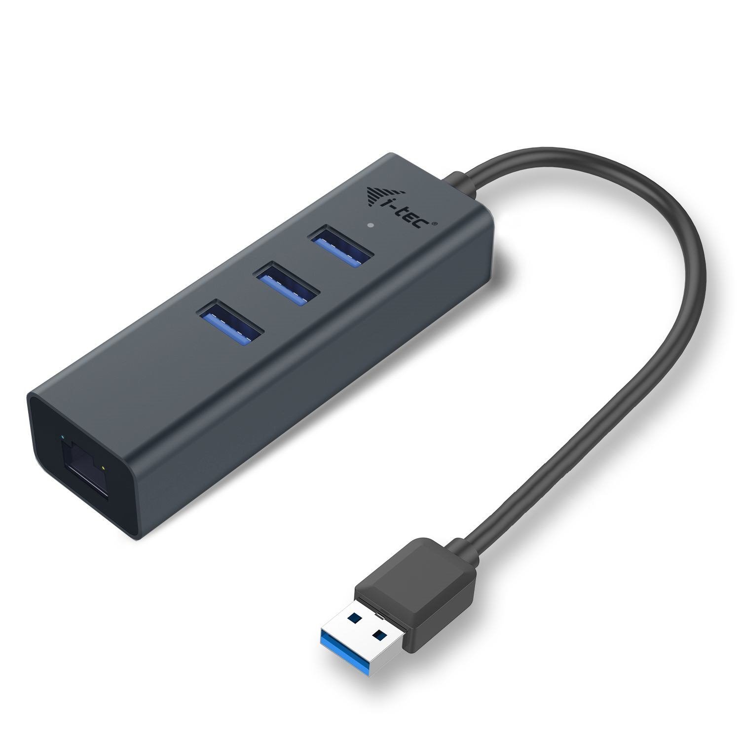 i-tec USB/Ethernet Combo Hub - USB 3.0 - External - Space Gray