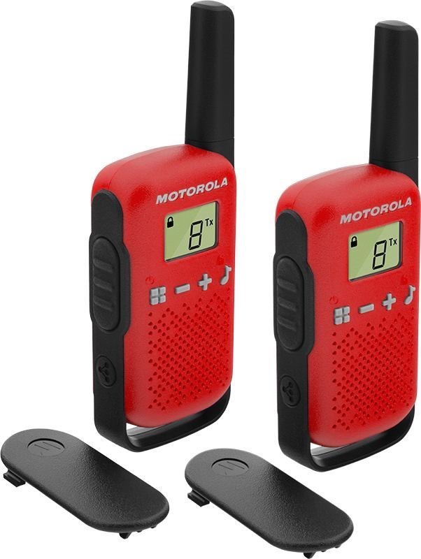 Motorola Talkabout T42 Two-Way Radio 16 Channels Black Red (Motorola T42 Twin Pack Red)