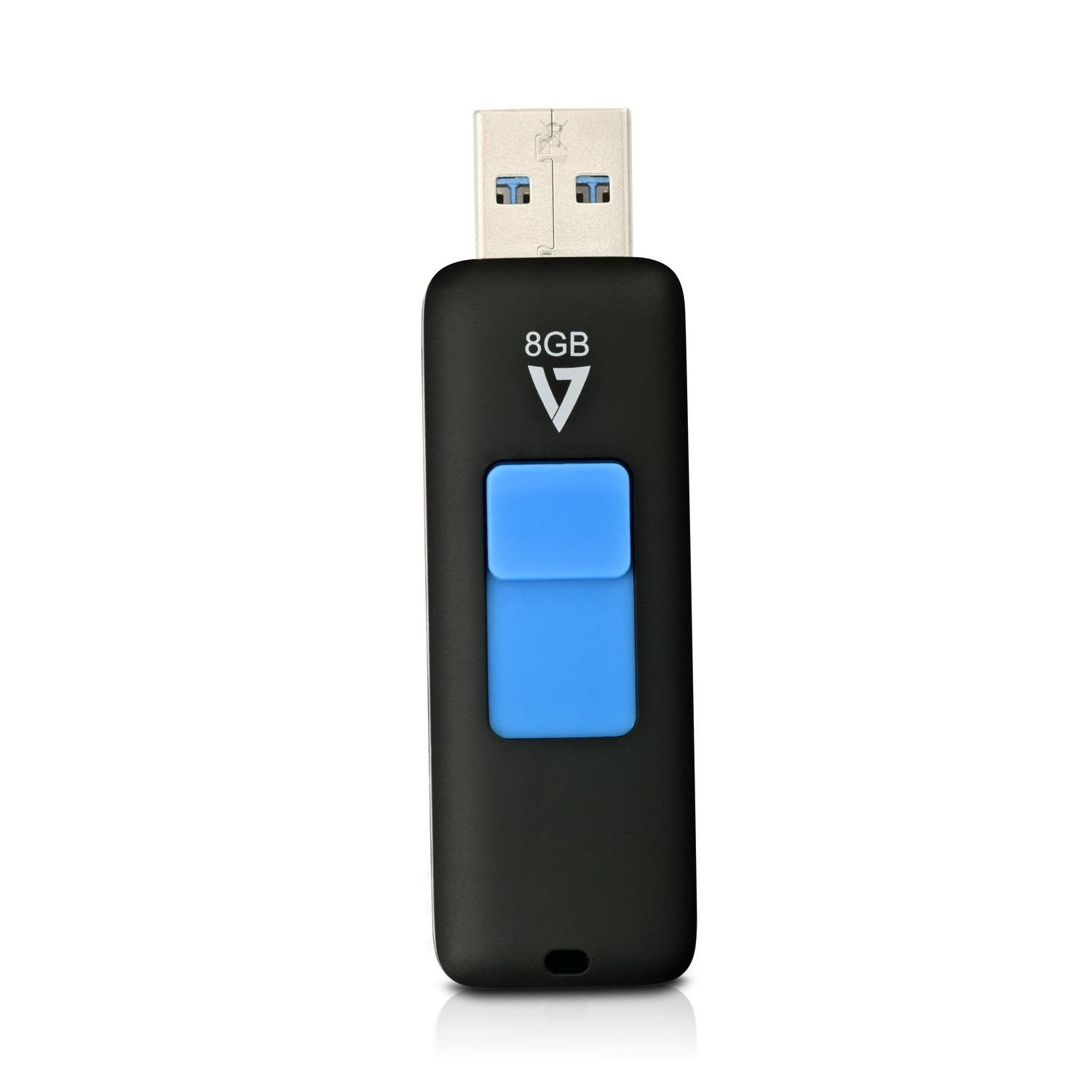 V7 VF38GAR-3E 8 GB USB 3.0 Flash Drive - Black