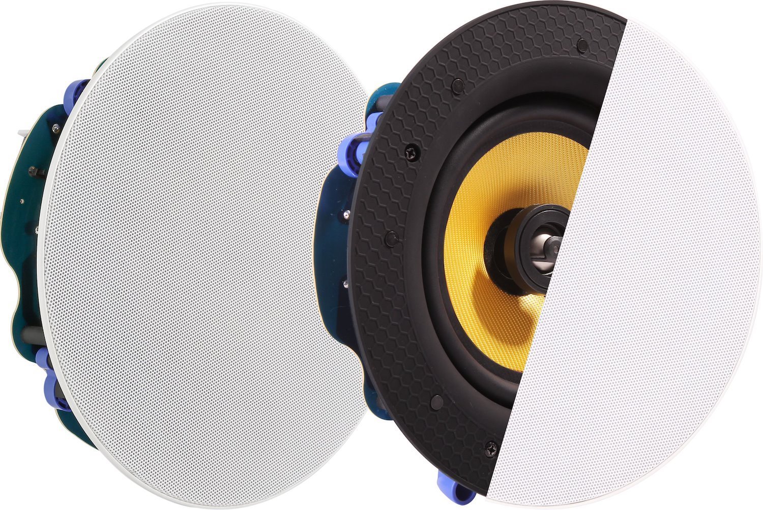 Vision CS-1900 Loudspeaker 1-Way Black White Yellow Wired 60 W (Vision Professional Pair 6.5 Ceiling Speakers - Lifetime Warranty - 60 Watt Power Handling - 2-Way - Magnetic Grille - Kevlar Woofer A