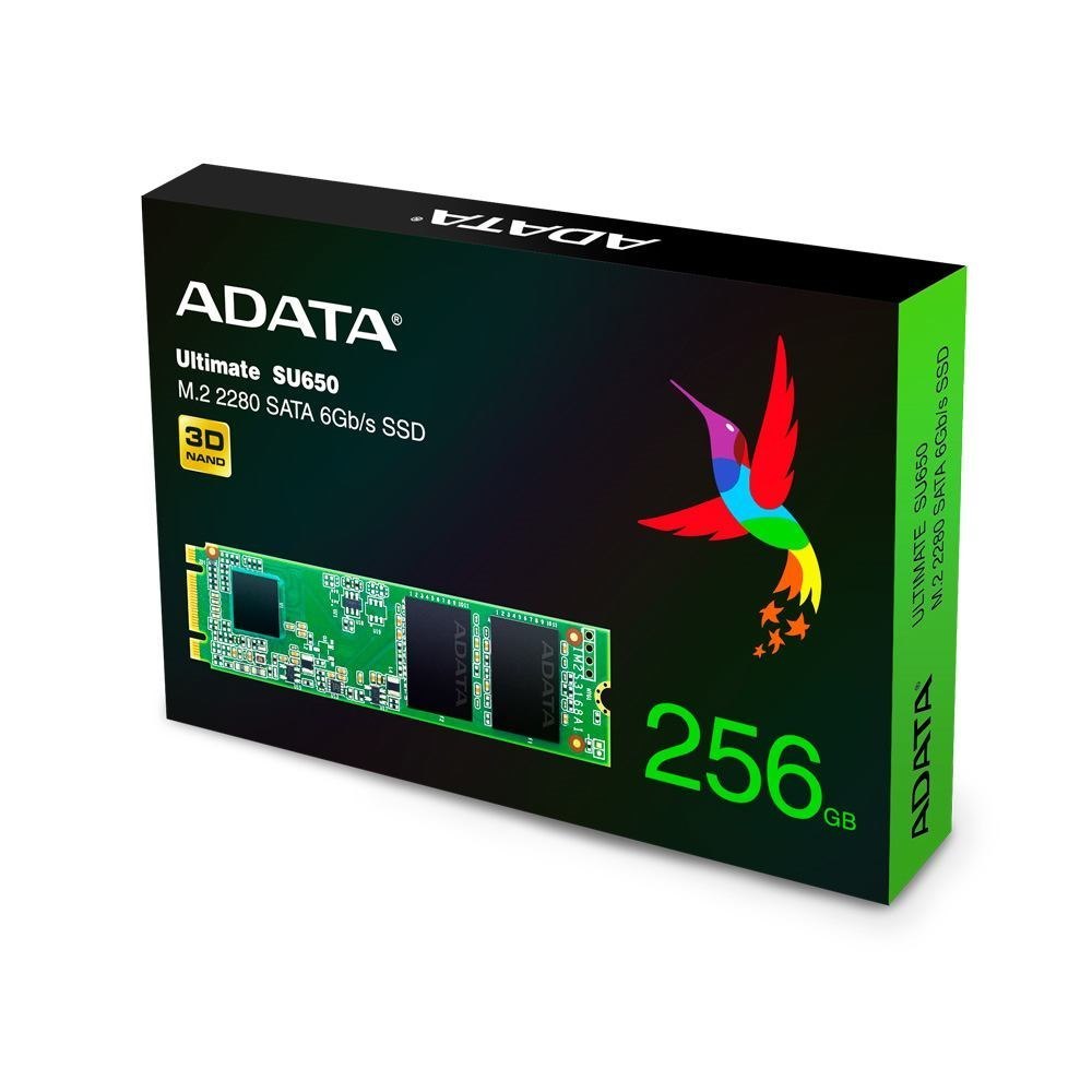 Adata Ultimate Su650 M.2 256 GB Serial Ata Iii 3D Nand (Adata Ultimate Su650 [Asu650ns38-256Gt-C] 256GB M.2 Sata 2280 3D Nand SSD Read 550MB/s Write 500MB/s 3 Year Warranty)