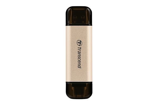 Transcend JetFlash 930C 128 GB USB 3.2 (Gen 1) Type A, USB 3.2 (Gen 1) Type C Flash Drive - Gold