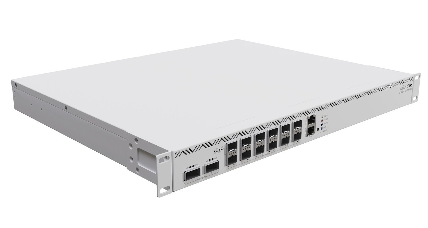 Mikrotik CCR2216-1G-12XS-2XQ Wired Router Gigabit Ethernet Silver (MikroTIk CCR2216 Cloud Core Router 100 GBPS QSFP28 - CCR2216-1G-12XS-2XQ)