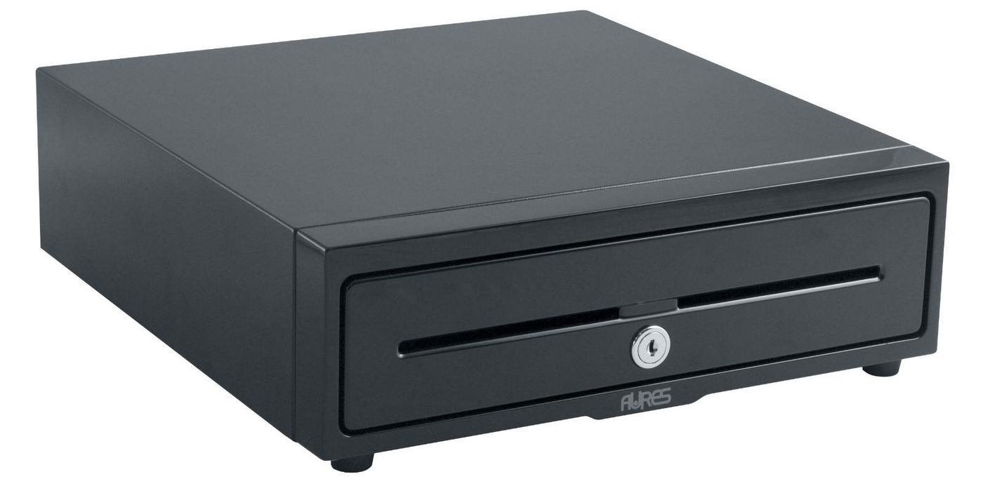Aures 3S333 Cash Drawer 8/6 Black - 335 X 350 X 110MM Slide-Out - Coins:8 Notes:6 RJ11 Connection *Compatible To All Pos Printers - Warranty: 24M