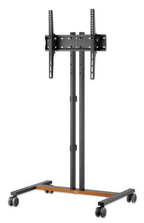 Manhattan TV & Monitor Mount Trolley Stand [Compact] 1 Screen Screen Sizes: 34-55 Silver Vesa 200X200 To 400X400MM Max 35KG Height-Adjustable To Four Levels: 862 916 970 And 1024MM LFD Life