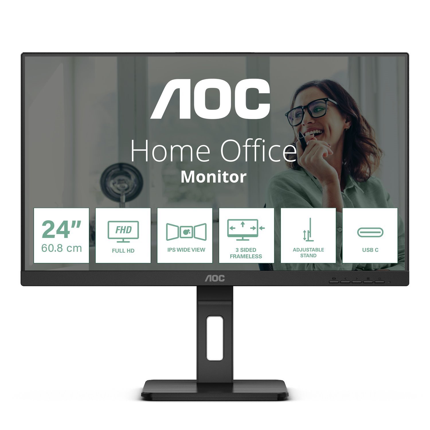 AOC 24P3CV 24" Class Full HD LCD Monitor - 16:9 - Black