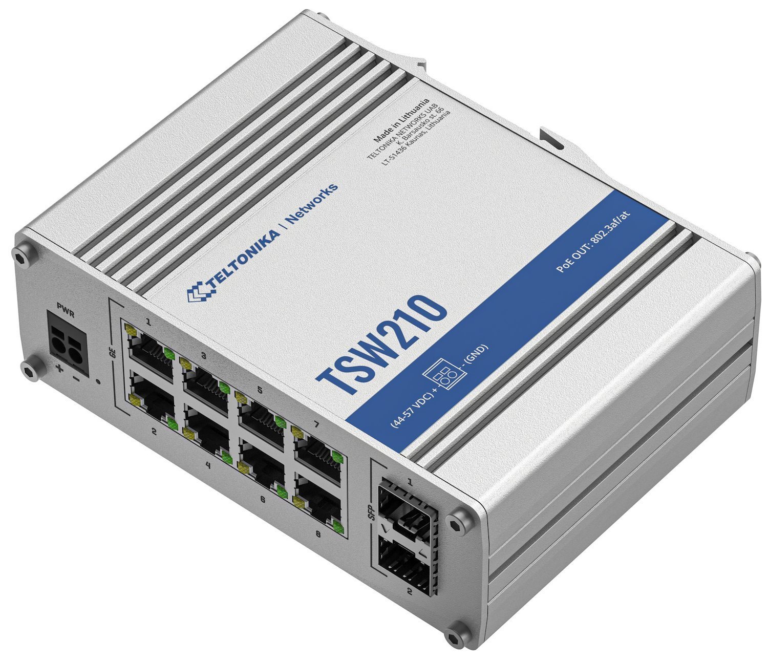 Teltonika TSW210 Network Switch Unmanaged Gigabit Ethernet [10/100/1000] Aluminium (Teltonika Unmanaged Industrial Network Switch - TSW210 [No Psu])