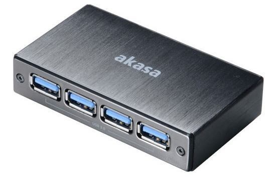 Akasa Connect 4SV 5000 Mbit/S Aluminium Black (Akasa Connect 4SV Compact 4 Port Usb3.0 Hubs Brushed Aluminium Body)