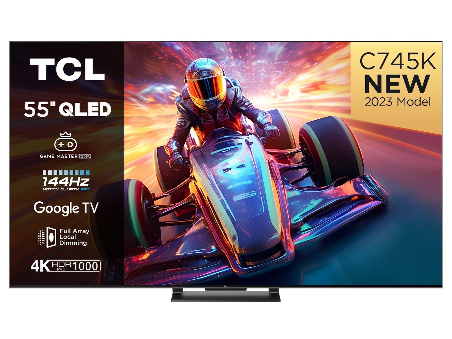 TCL C74 Series 55C745K TV 139.7 CM [55] 4K Ultra HD Smart TV Wi-Fi Black (TCL 55C745K - 55 Diagonal Class [54.6 Viewable] - C74K Series LED-backlit LCD TV - Qled - Smart TV - Google TV - 4K Uhd [2160P