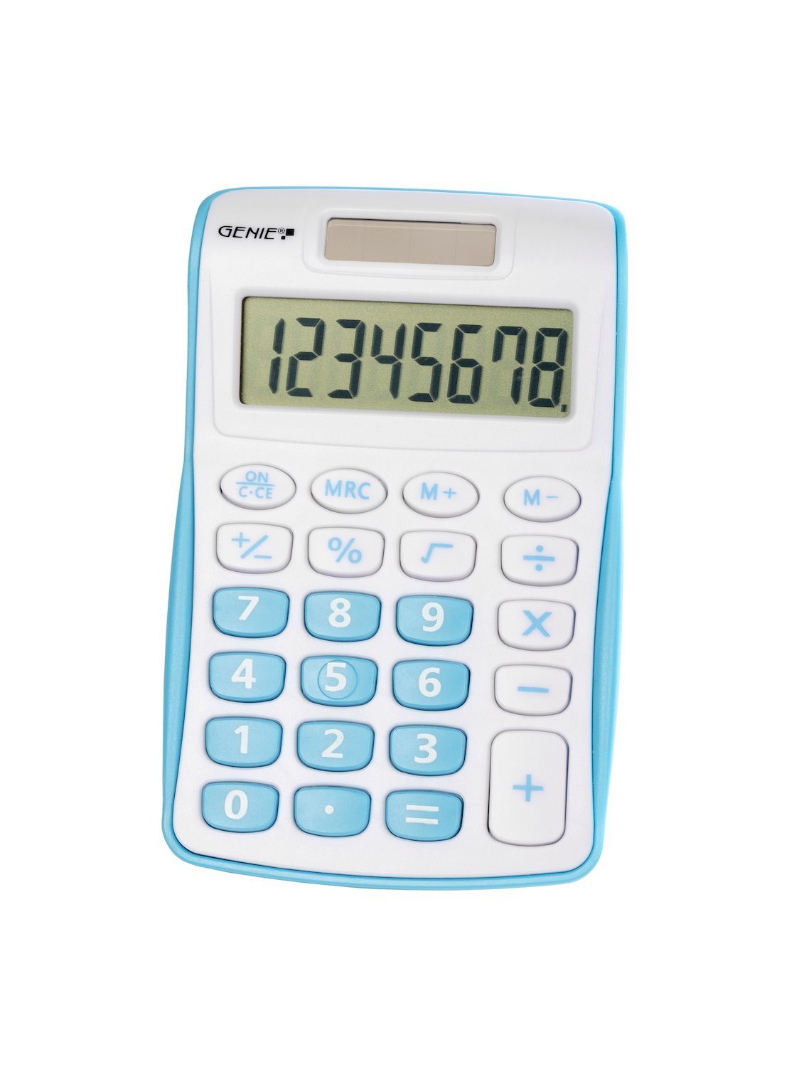 Genius Genie 120 B Calculator Pocket Display Blue White (Genie 120B 8 Digit Pocket Calculator Blue - 12492)