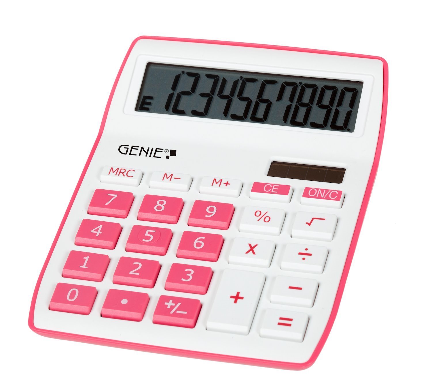 Genius Genie 840 P Calculator Desktop Display Pink White (Genie 840P 10 Digit Desktop Calculator Pink - 12264)