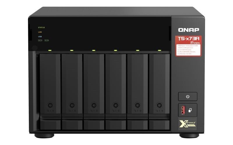 Qnap Ts-673A Nas Tower Ethernet Lan Anthracite V1500B (Qnap Ts-673A-8G 72TB [WD Red Plus] 6-Bay Nas; Amd Ryzen V1000 Series V1500B 4C/8T 2.2GHz; 8GB DDR4 Ram [2 X Sodimm Slots; Max. 64GB; Optional Ecc