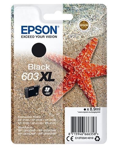 Epson 603XL Original Extra Large Yield Inkjet Ink Cartridge - Single Pack - Black - 1 Pack