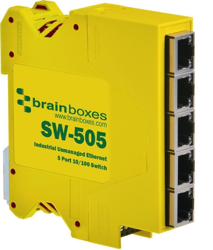 Brainboxes Industrial Unmanage Unmanaged (Ethernet Switch 5 Ports - Industrial Unmanaged - Warranty: 24M)