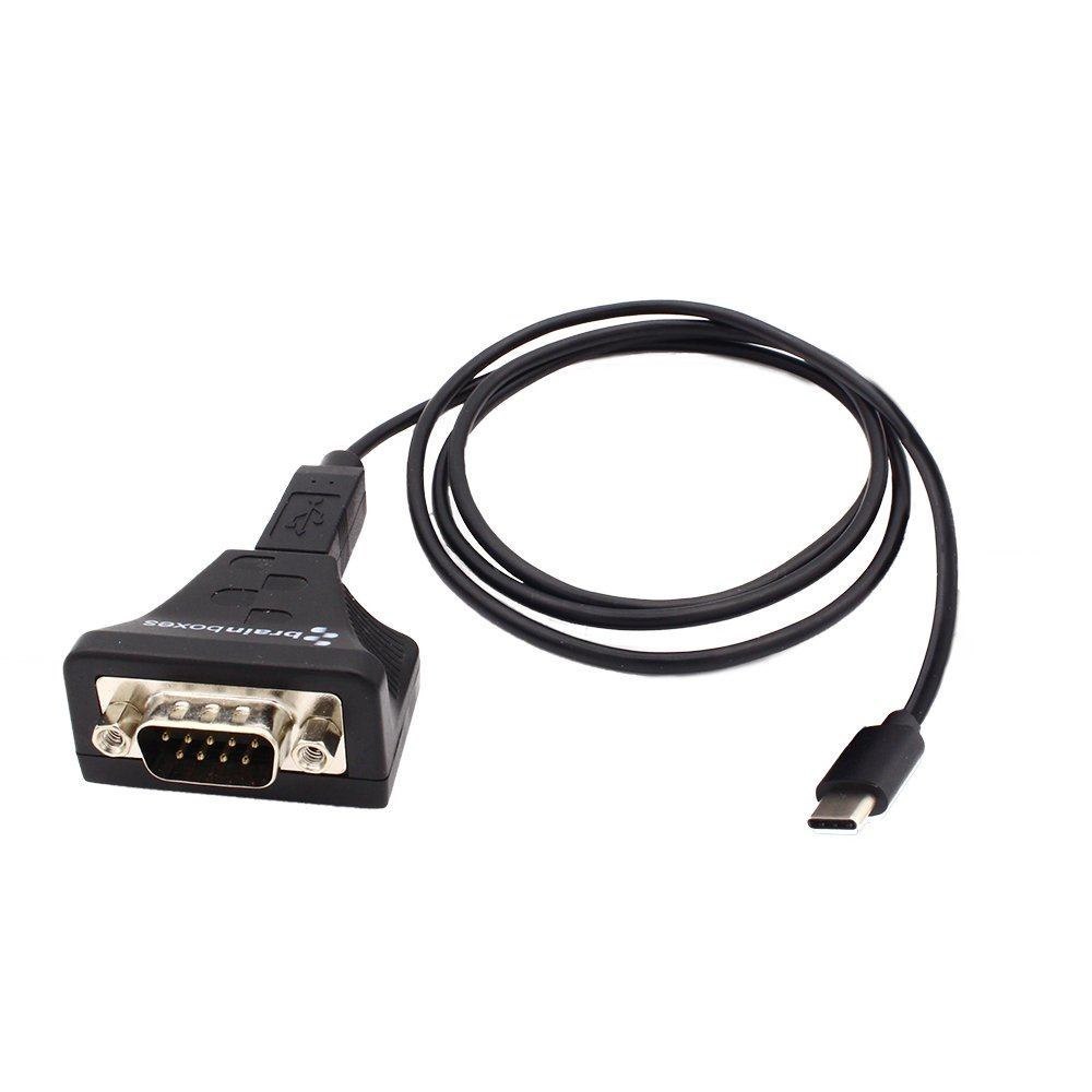 Brainboxes Us-759 Cable Gender Changer Usb-C RS232 Black (Brainboxes Usb-C To RS232 Isolated)