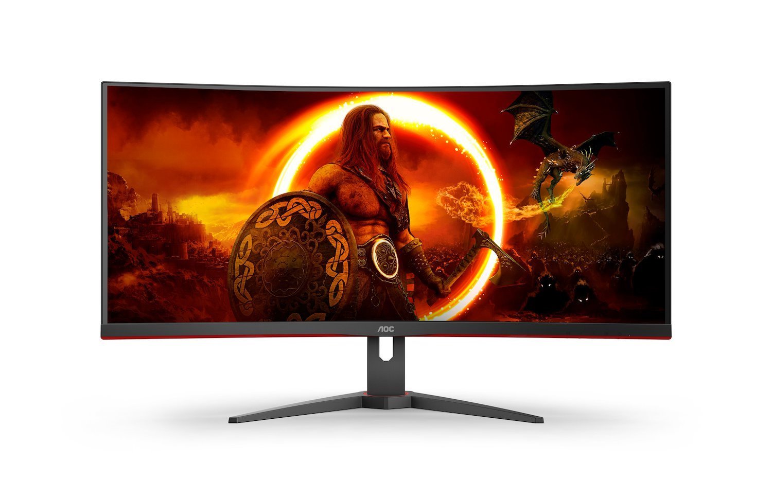 AOC CU34G2XE 34" Class UWQHD Curved Screen Gaming LED Monitor - 21:9 - Black