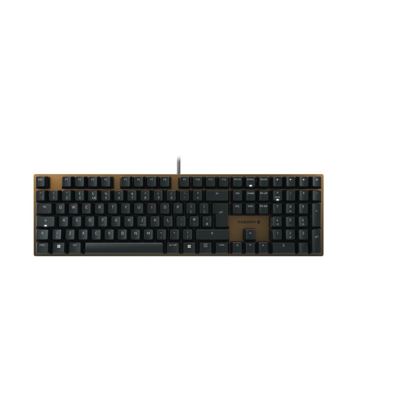 CHERRY KC 200 MX Keyboard - Cable Connectivity - USB 2.0 Type A Interface - English (UK) - Black, Bronze