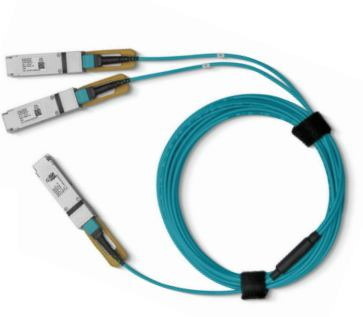 Nvidia Mfa7a20-C010 Fibre Optic Cable 10 M QSFP28 2X QSFP28 Blue (AcFib Hib Sol Eth 100GbE To 2x50GbE 10M)