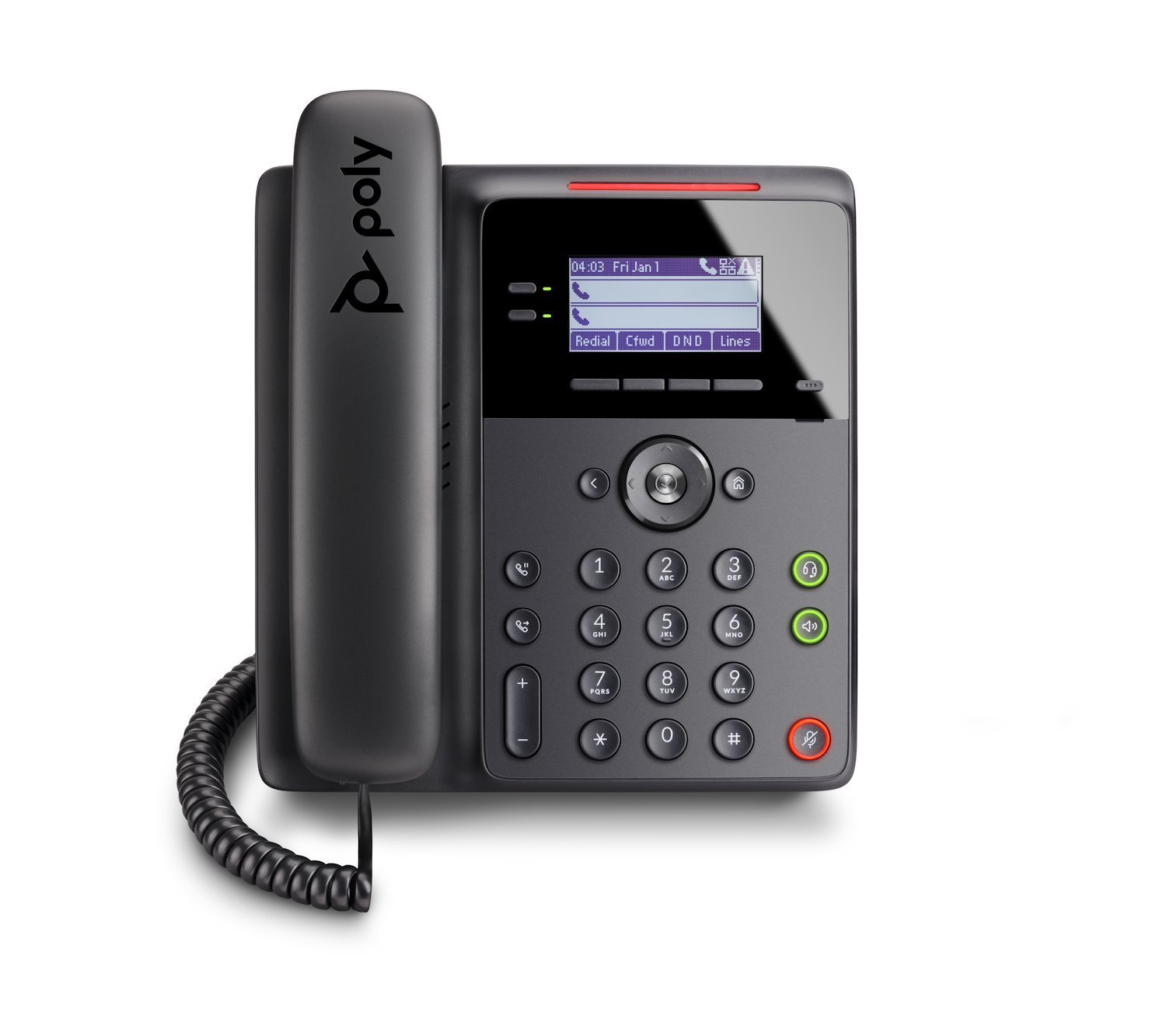 Poly Edge B20 IP Phone - Corded - Corded - Desktop, Wall Mountable - Black