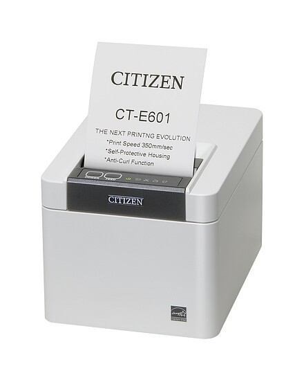 Citizen Ct-E601 203 X 203 Dpi Wired & Wireless Direct Thermal Pos Printer (Ct-E601 Printer Usb With - Optional Interface Card Slot - Pure White - Warranty: 24M)