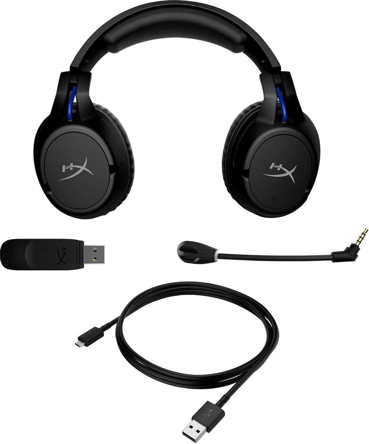 HyperX Cloud Flight - Wireless Gaming Headset [Black-Blue] - PS5-PS4 (Hyperx Cloud Flight - - Wireless Gaming Headset - [Black-Blue] - Ps5-Ps4 Wired & Wireless Head-Band - Warranty: 12M)