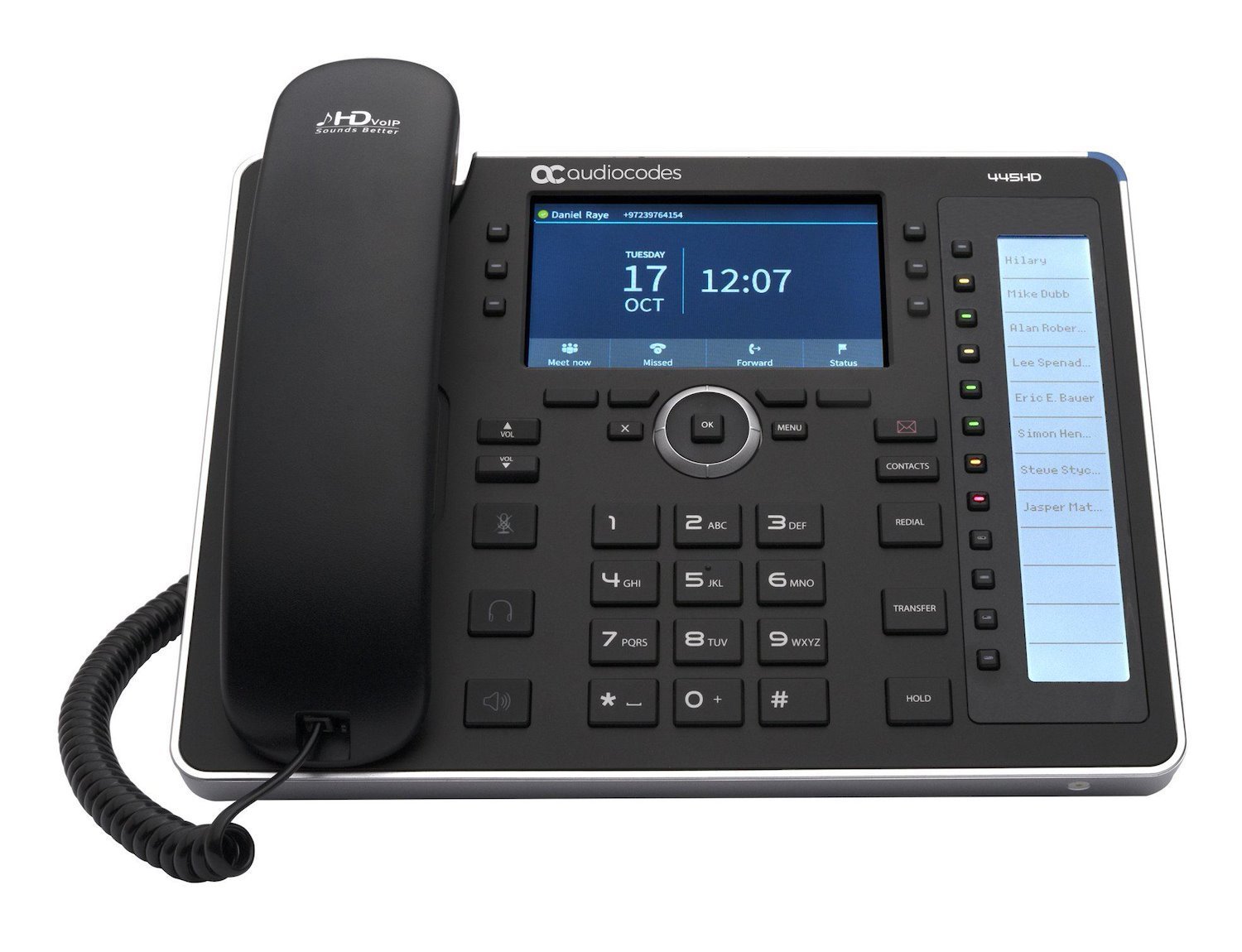 AudioCodes 445HD IP-Phone PoE GbE Black With Integrated BT And Dual Band Wi-Fi (Audiocodes Ip445hdeg-Dbw Phone)