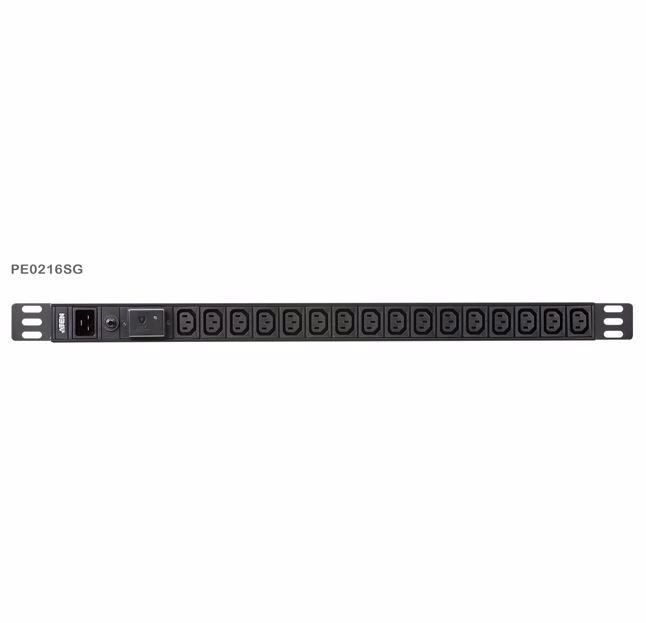 Aten 0U 16-Port Basic Pdu With Surge Protection, 100-240Vac, 16AMax, 50-60Hz, 16 X Iec C13, Overcurrent Protection, Aluminum Material