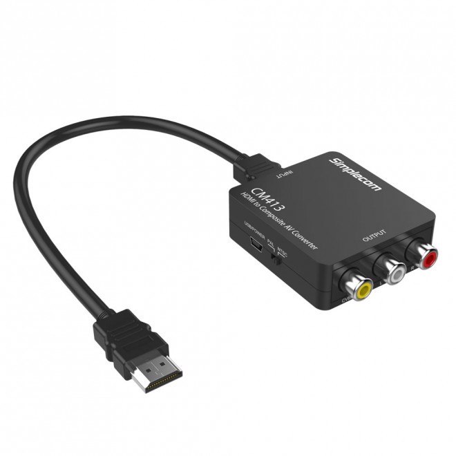 Simplecom CM413 Hdmi To Composite Av CVBS 3Rca Video Converter 1080P Downscaling