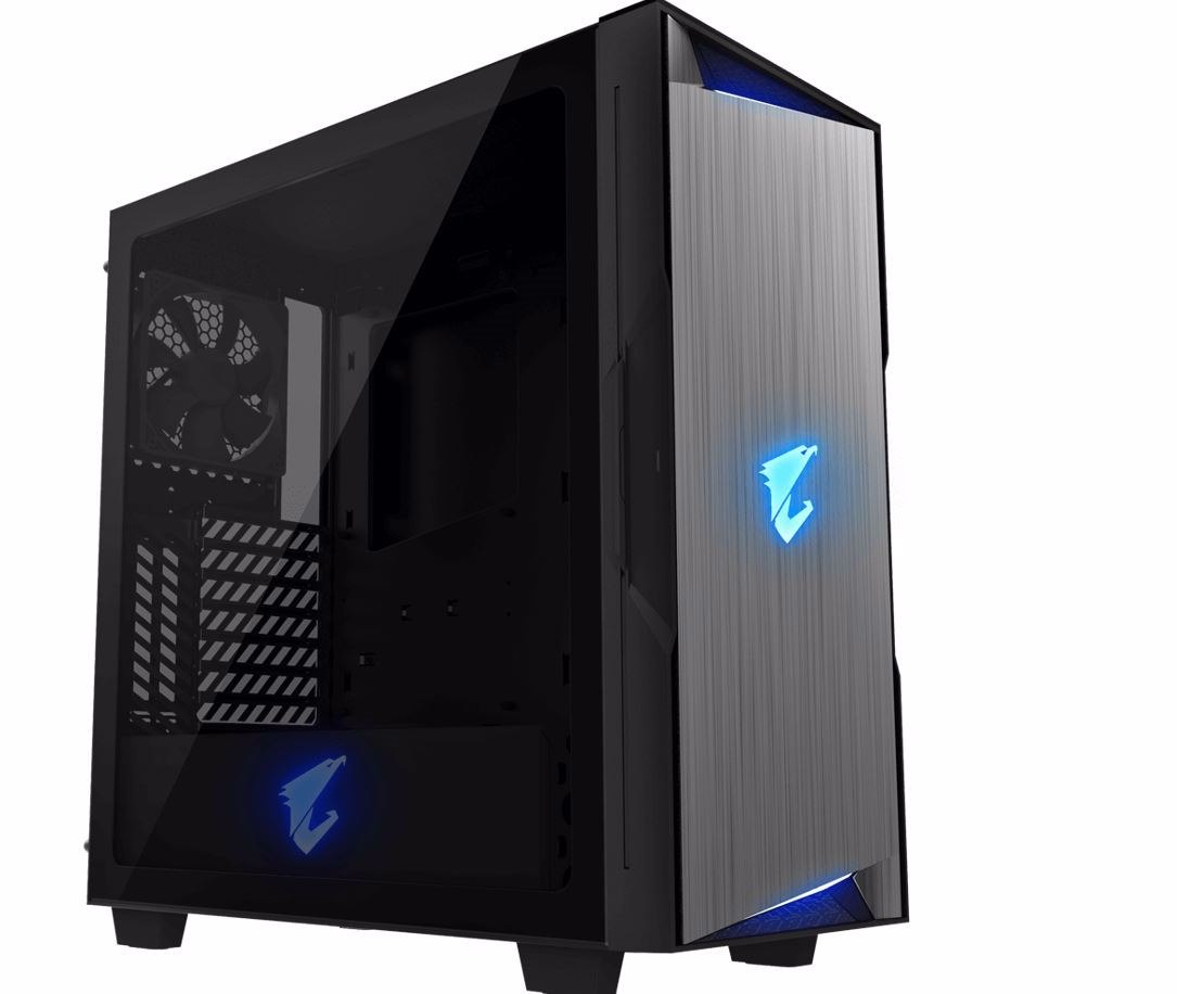 Gigabyte Aorus Ac300g Tempered Glass Atx Mid-Tower PC Gaming Case 2X3.5' 3X2.5' RGB Detachable Dust Filter Liquid Cooling Compatible Psu Shroud Hdmi