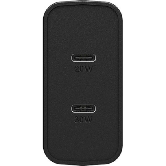 OtterBox 50W Usb-C GaN Fast Charge Dual Port Wall Charger - Black Shimmer