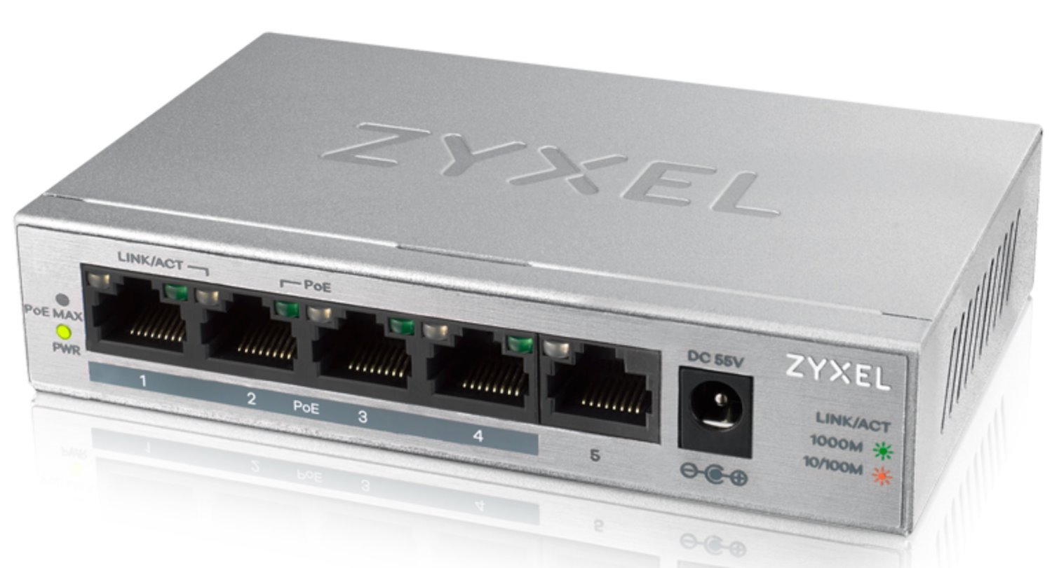 Zyxel GS1005-HP 5 Port Gigabit Poe Unman Desktop Switch 60Watt