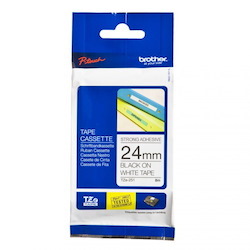 Brother Tzes251 | 24MM Black On White Strong Adhesive Tze Tape