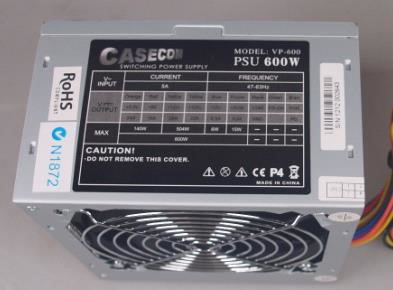 Casecom 600W 120MM Fan Atx Psu 2 Years Warranty