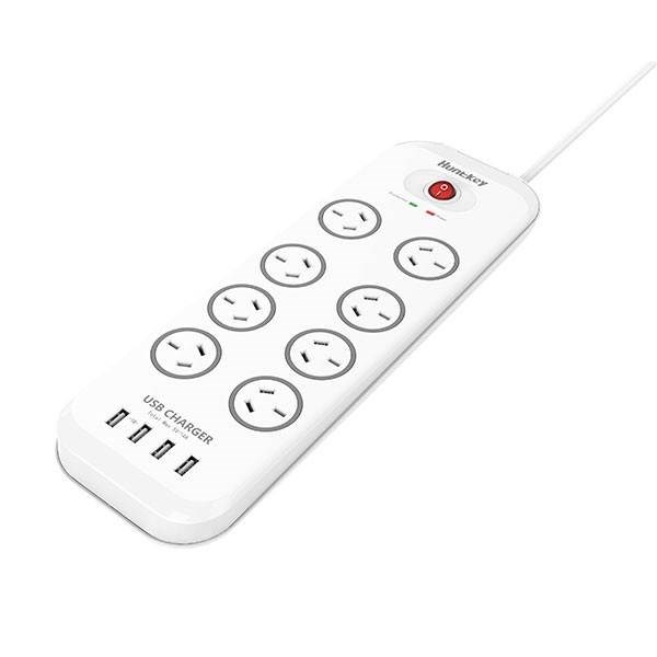 Huntkey Power Board (Sac807) With 8 Sockets And 4 Usb Charging Port And Surge Protection (Total 4.0A)