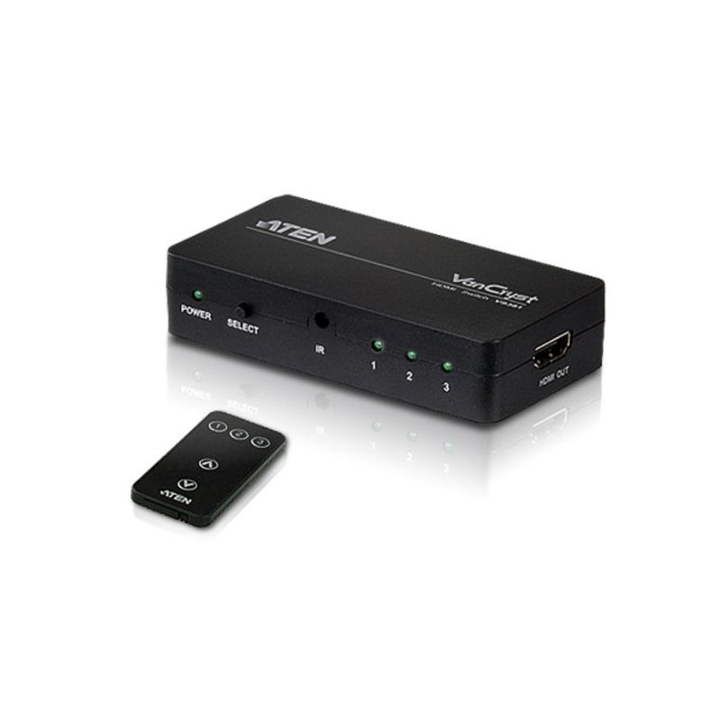 VanCryst Aten VanCryst 3 Port Hdmi Video Switch With Audio And Infra-Red Remote Control