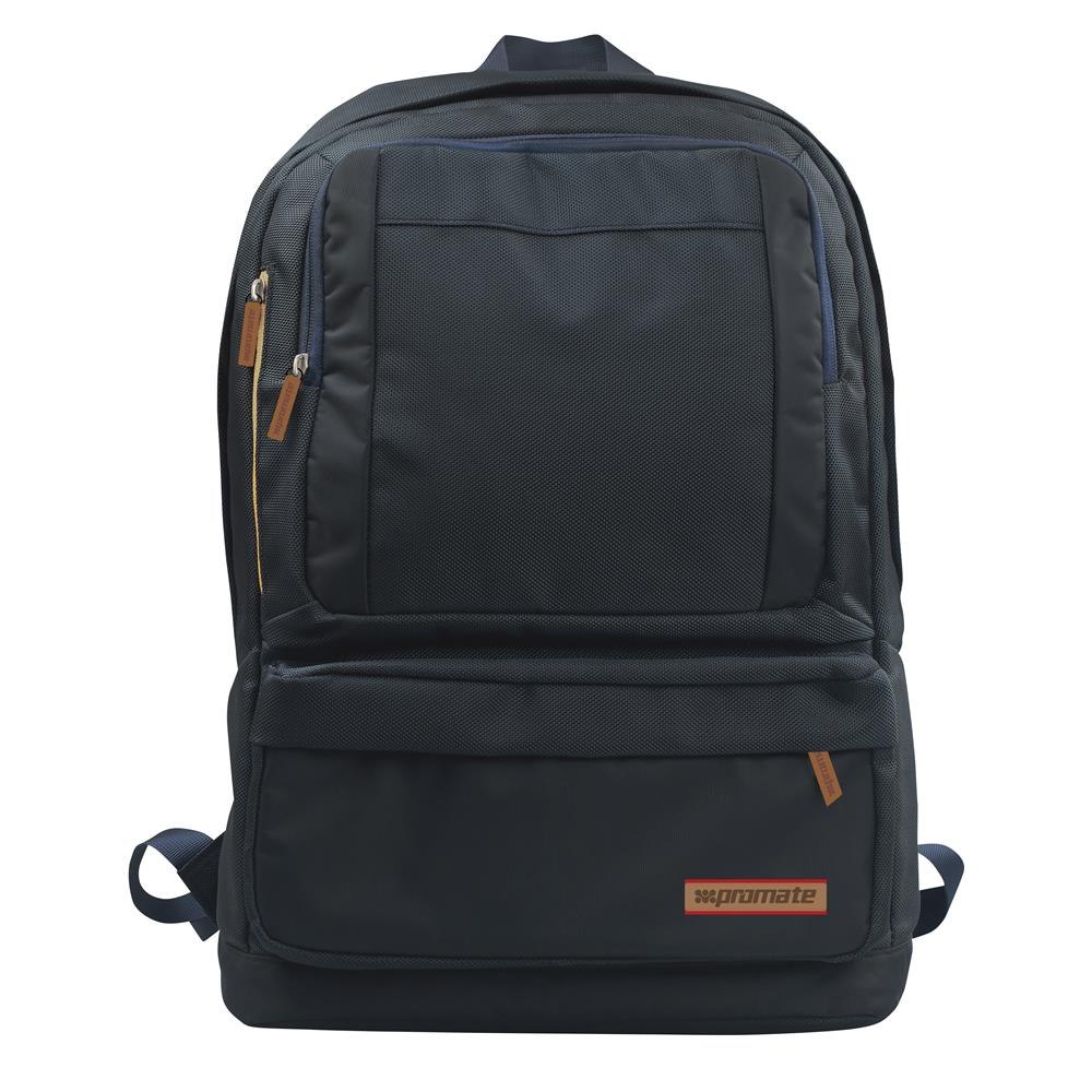 Promate 'Drake' Premium Backpack w/Multiple Storage Options - Black