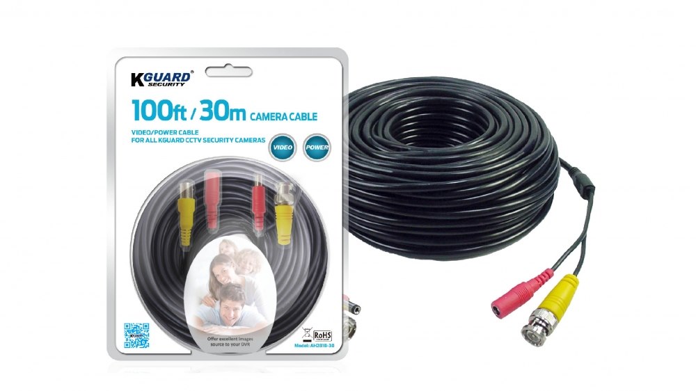 Kguard 100ft/30M Camera Cable, Compatible With Ahd/960H CCTV Cams