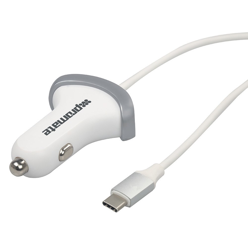 Promate 'Booster-C' 7.2A Heavy Duty Usb 3.0 Type-C Car Charger - Silver