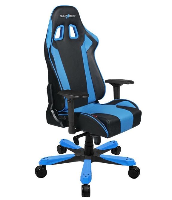 DXRacer KS06 Series Gaming Chair, Neck/Lumbar Support - Black &Amp; Blue