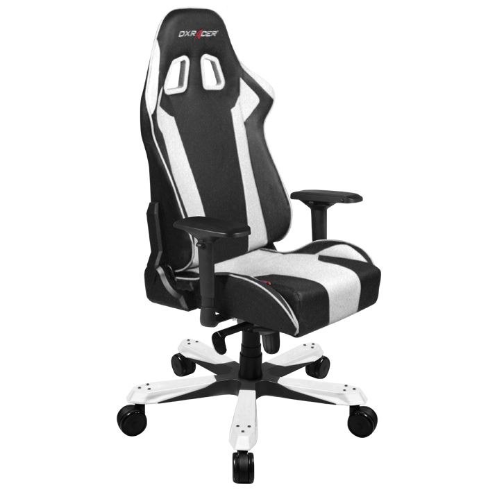 DXRacer KS06 Series Gaming Chair, Neck/Lumbar Support - Black &Amp; White