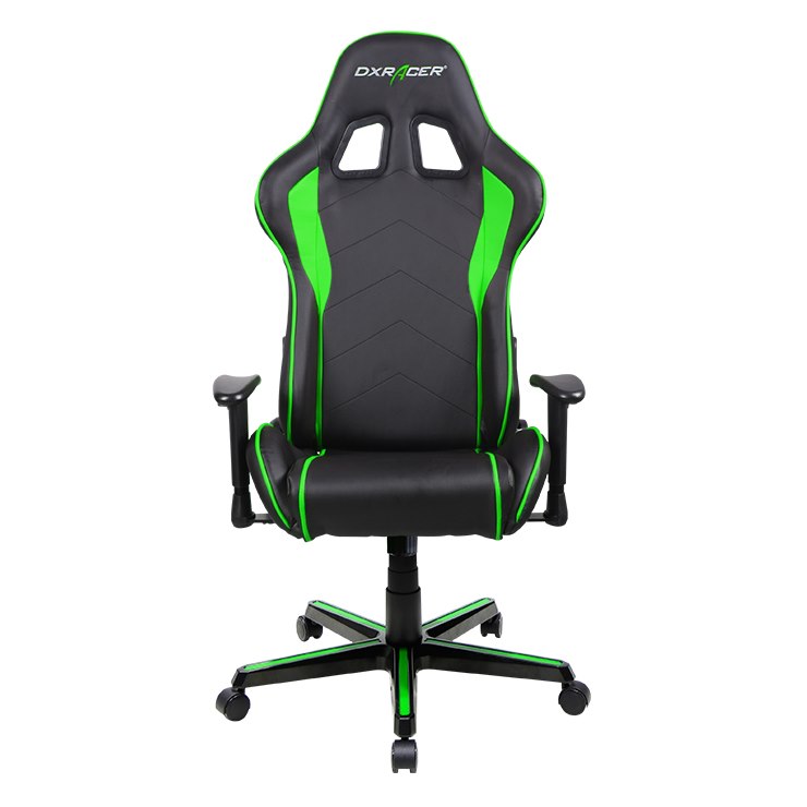 DXRacer F Series Gaming Chair, Sparco Style, Neck/Lumbar Support - Black &Amp; Green