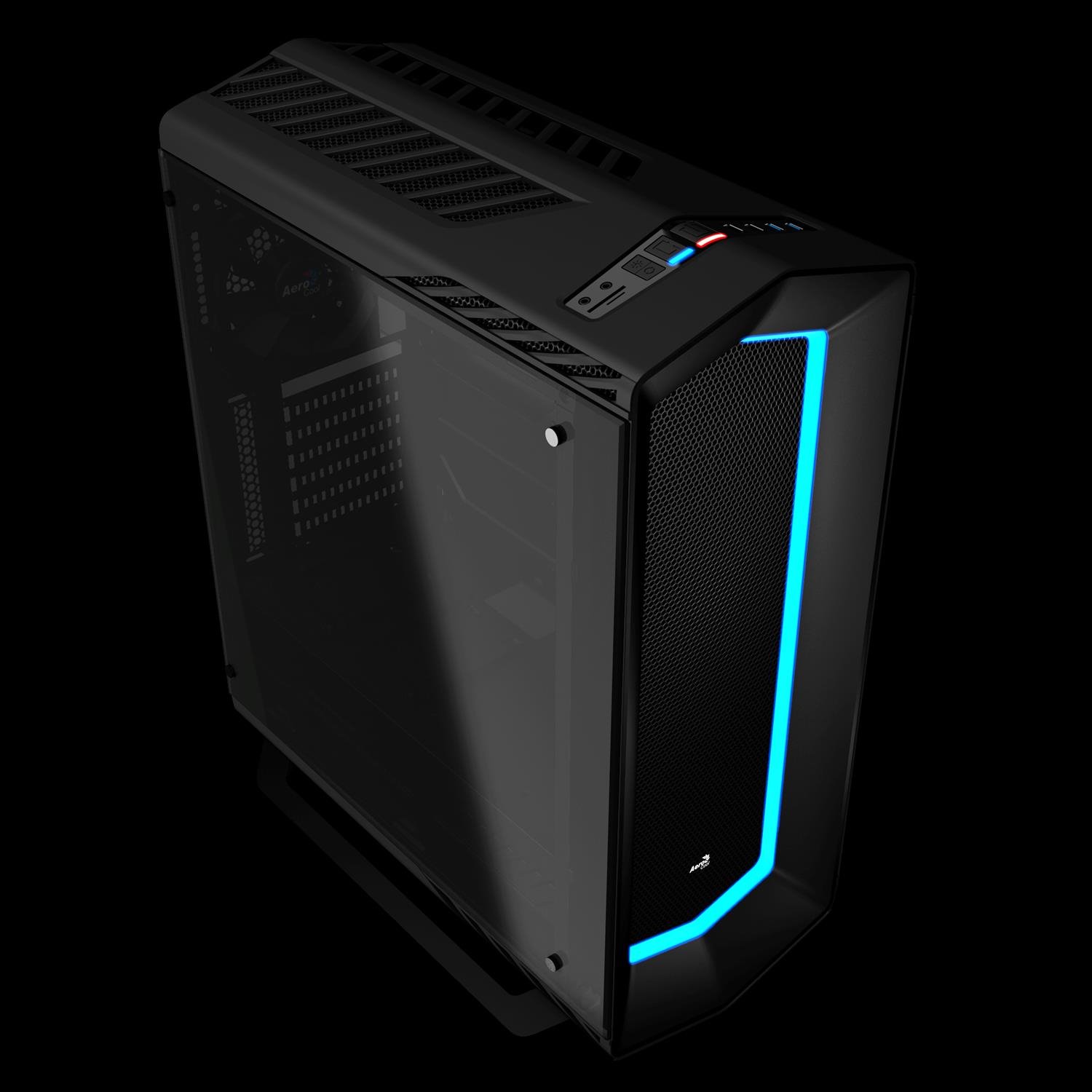 Aerocool Project 7 P7-C1 Usb 3.0, 7 Color Led Front Panel &Amp; Tempered Glass Left Side Pane Mid Tower Case - Black