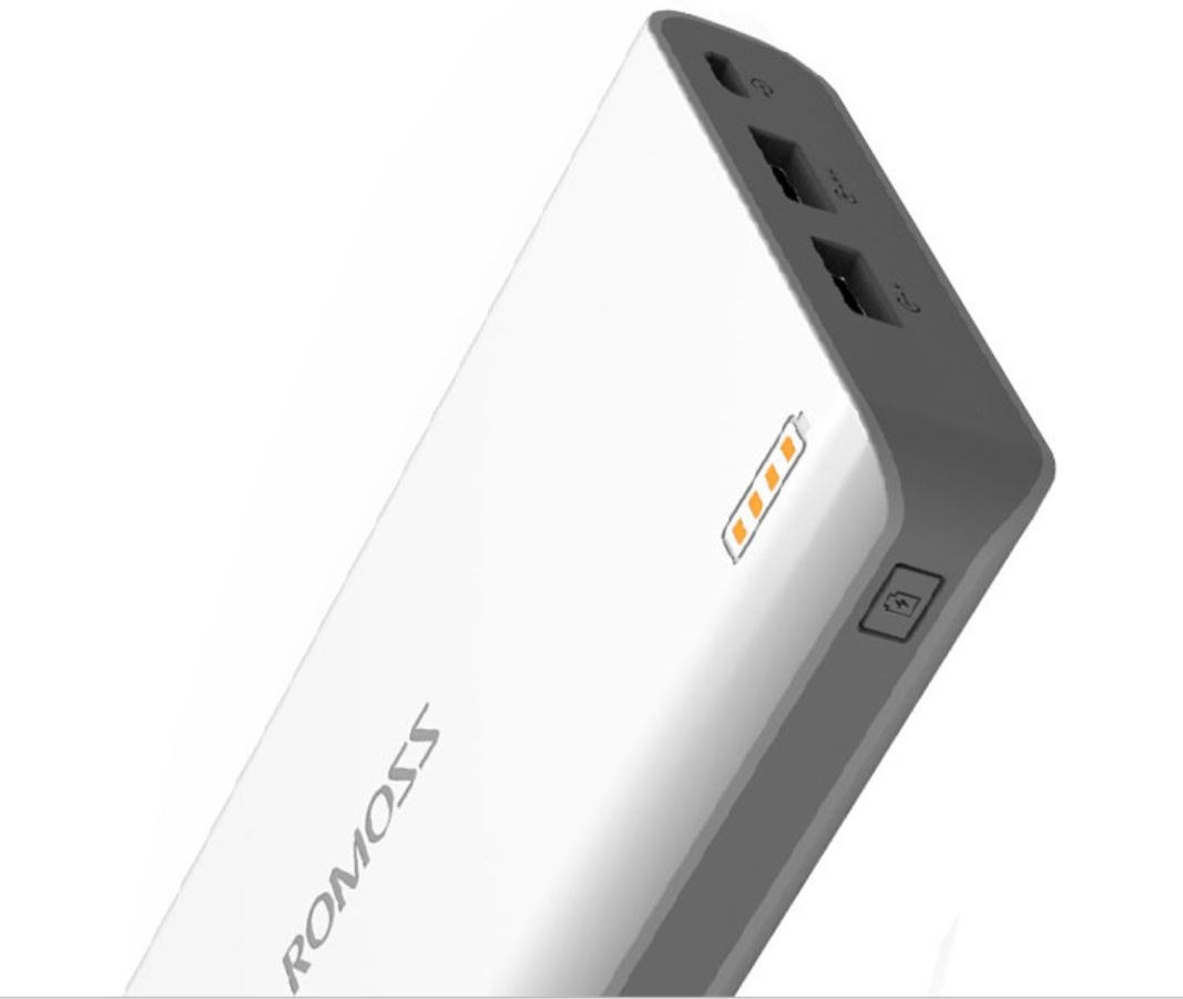 Romoss Polymos 20 Power Bank - 20000 mAh Li-Polymer, Synchronous Charging