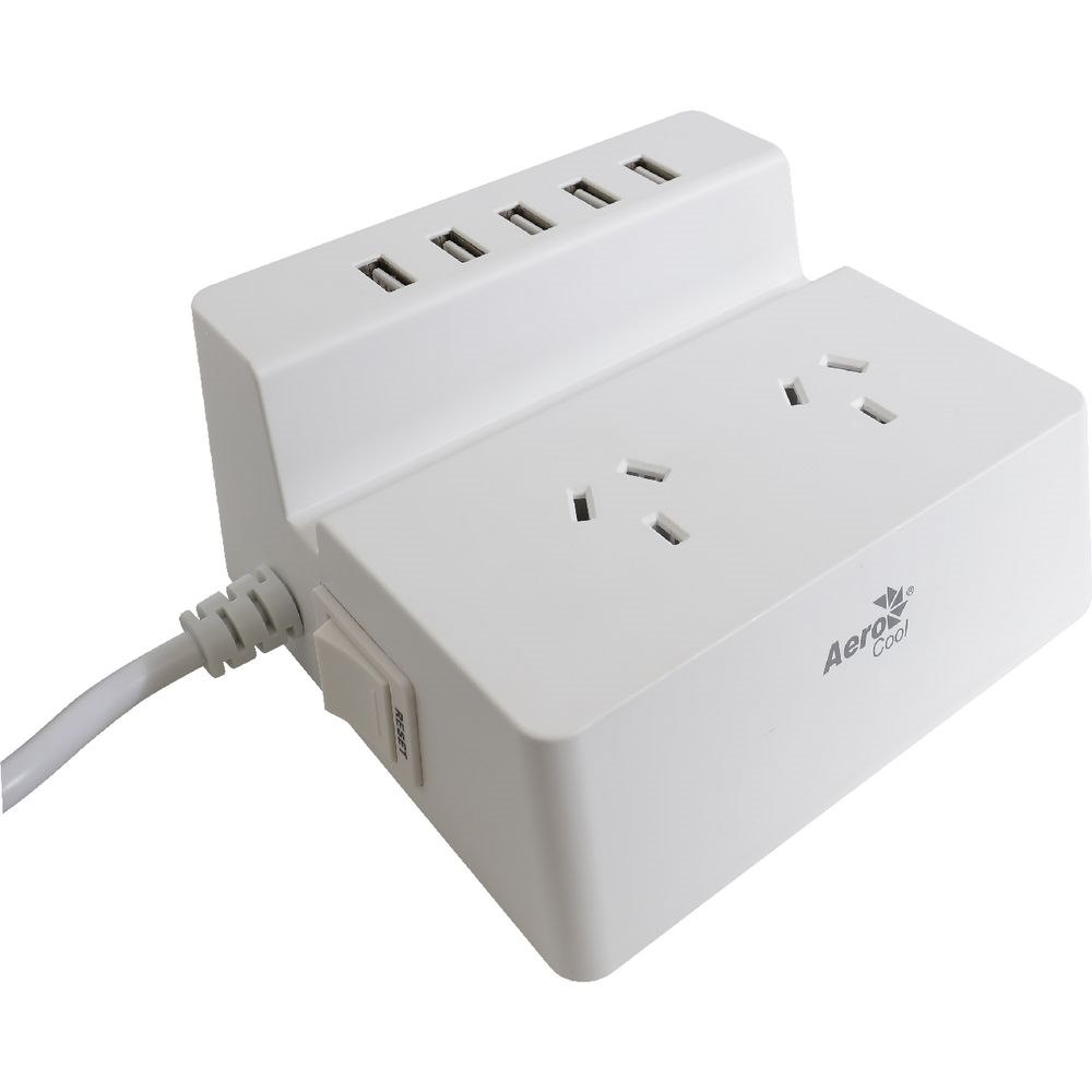 Aerocool Asa Charging Station 2 Ac Outlet And 5 Usb Port