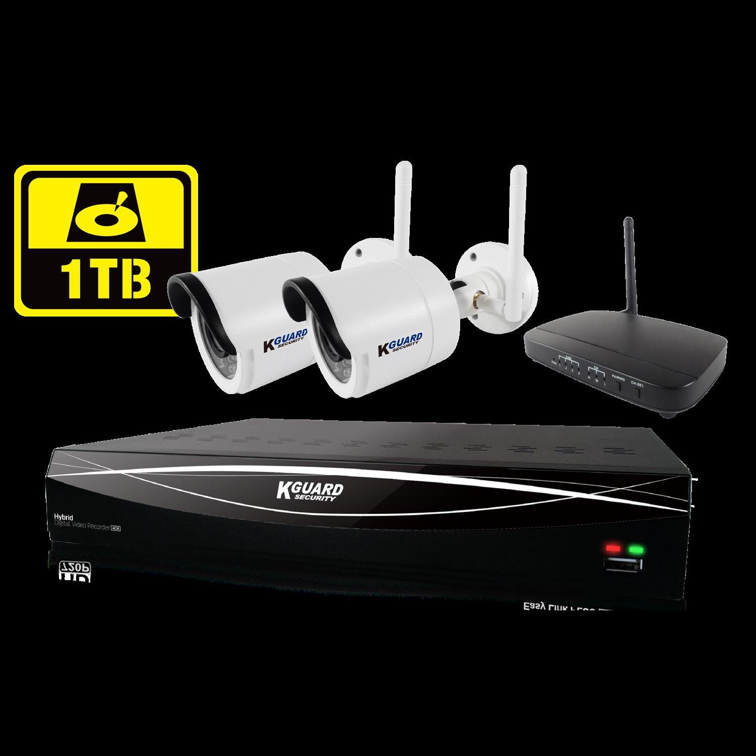 Kguard HD481 4-CH Hybrid DVR With WiFi Receiver &Amp; 1TB