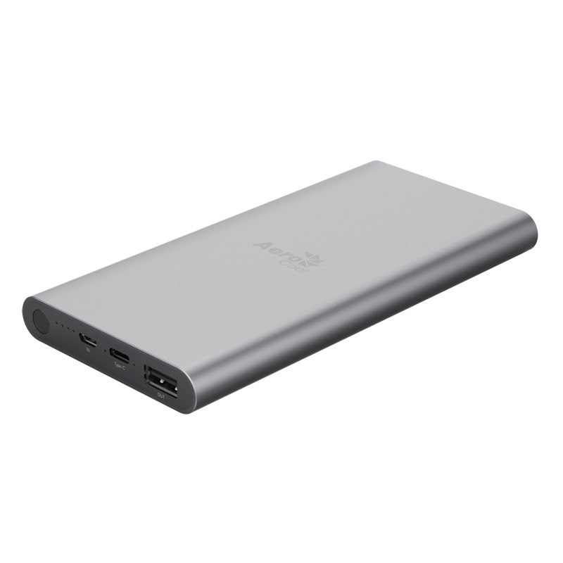 Aerocool Asa R100021 10000mAh Powerbank W/ Typc-C, Usb-A, 5V/2.4V, Aluminium Casing