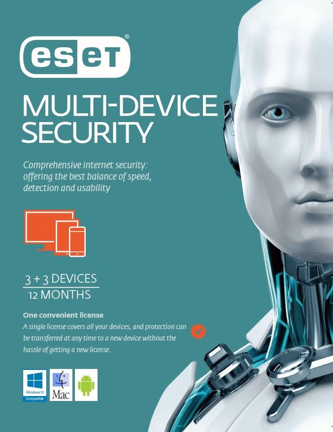 Eset Multi Device Security 3+3 1 Year Retail Download Card