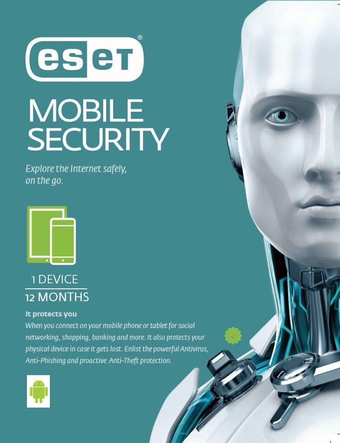 Eset Mobile Security For Android 1 Device 1 Year Retail Download Card